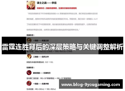 雷霆连胜背后的深层策略与关键调整解析
